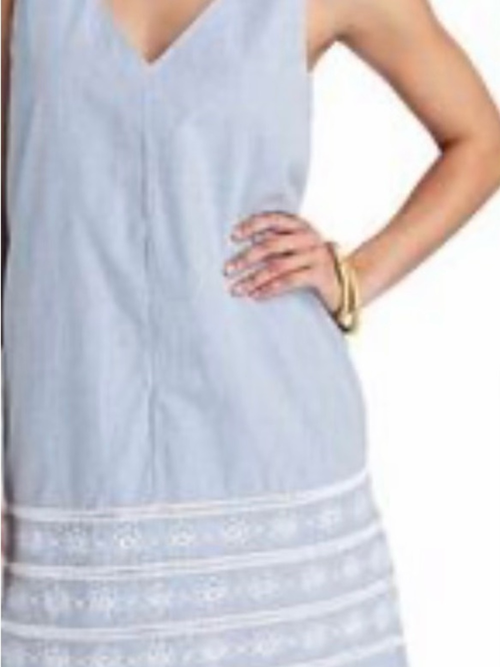 Vineyard Vines Light Blue V-Neck Dress-XL